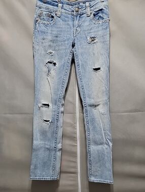 Miss Me Light Blue Ripped Bootcut Jeans